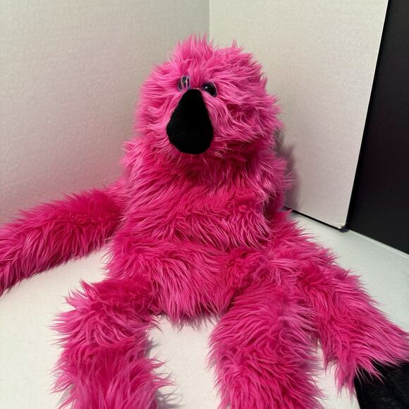 VTG Handmade Pink Fuzzy Hand Puppet Cuddly Critter Puppet 35 Inches By Cheryl - Picture 5 of 16